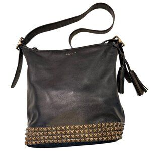 Coach Satchell Bag | Fine Black Leather | Bronze Trim